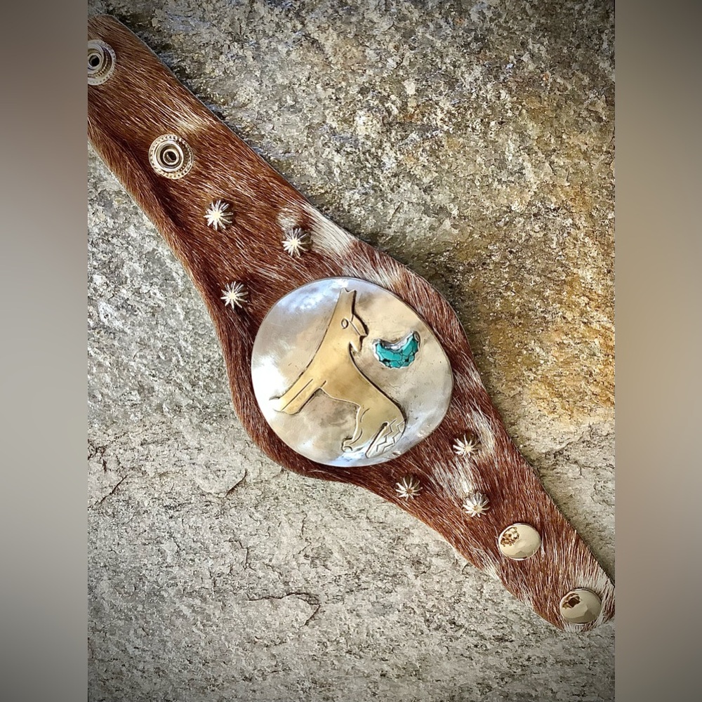 Wolf/ moon cuff, adjustable